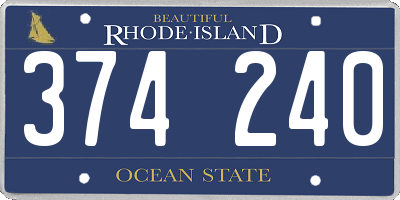 RI license plate 374240