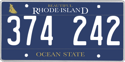 RI license plate 374242
