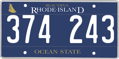 RI license plate 374243