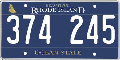 RI license plate 374245