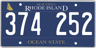 RI license plate 374252
