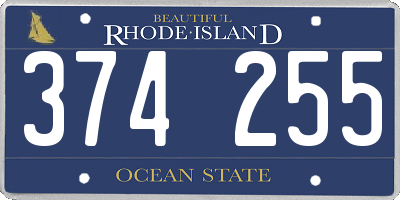 RI license plate 374255
