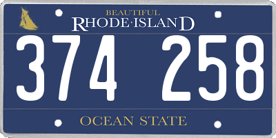 RI license plate 374258