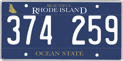 RI license plate 374259