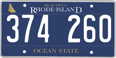 RI license plate 374260