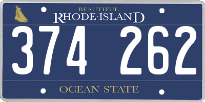 RI license plate 374262