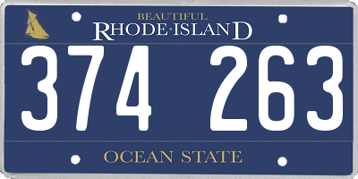 RI license plate 374263