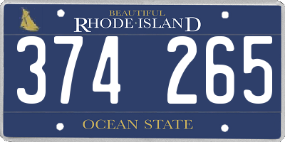 RI license plate 374265