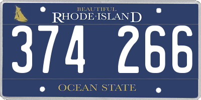 RI license plate 374266