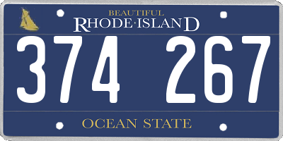 RI license plate 374267