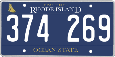 RI license plate 374269