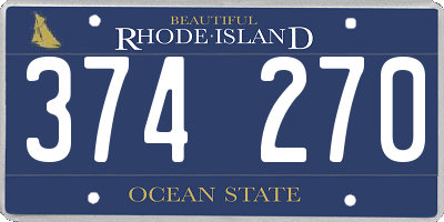 RI license plate 374270