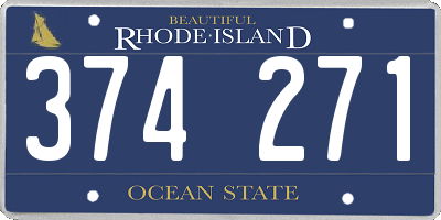 RI license plate 374271
