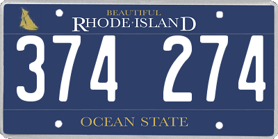 RI license plate 374274