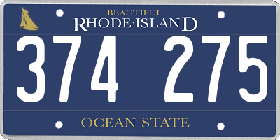 RI license plate 374275