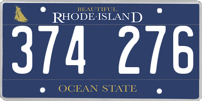 RI license plate 374276