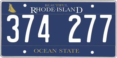RI license plate 374277
