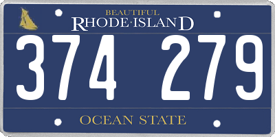 RI license plate 374279