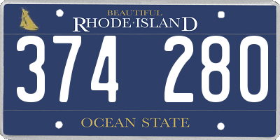 RI license plate 374280