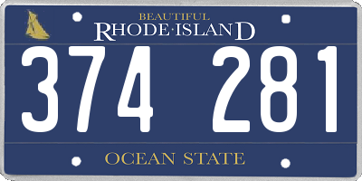 RI license plate 374281