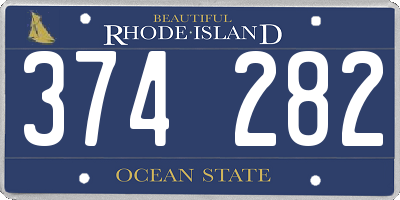 RI license plate 374282