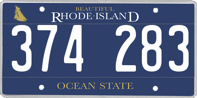 RI license plate 374283