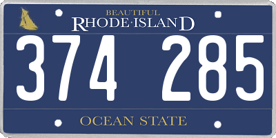 RI license plate 374285