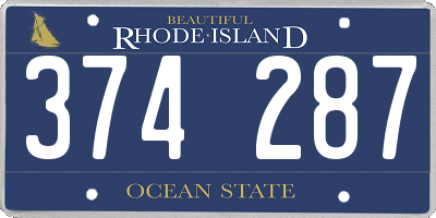 RI license plate 374287