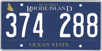 RI license plate 374288