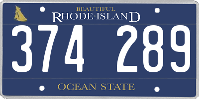 RI license plate 374289