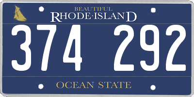 RI license plate 374292