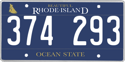 RI license plate 374293