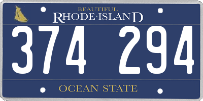RI license plate 374294