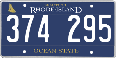 RI license plate 374295
