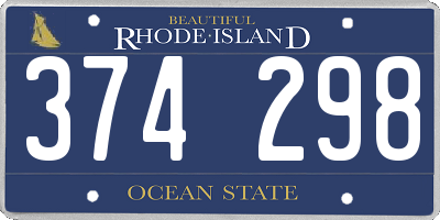 RI license plate 374298