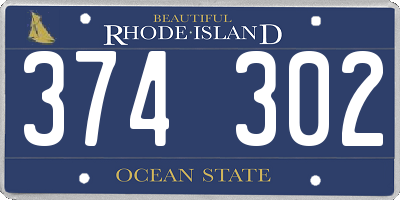 RI license plate 374302