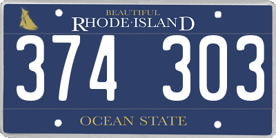 RI license plate 374303