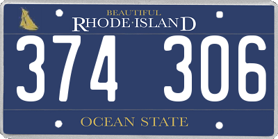 RI license plate 374306
