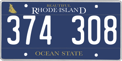 RI license plate 374308