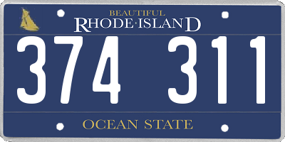 RI license plate 374311
