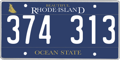RI license plate 374313