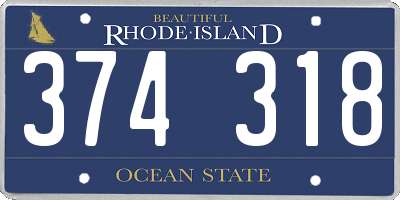 RI license plate 374318