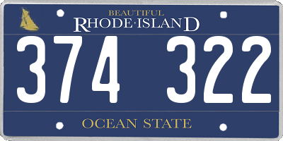 RI license plate 374322