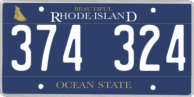 RI license plate 374324