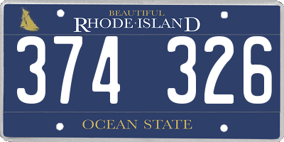 RI license plate 374326