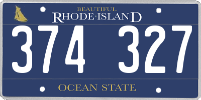 RI license plate 374327
