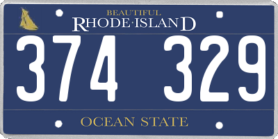 RI license plate 374329