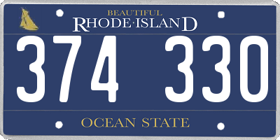 RI license plate 374330