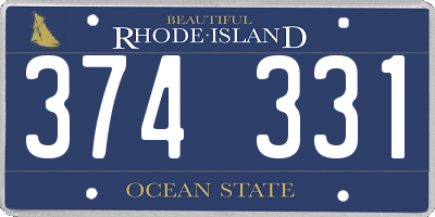 RI license plate 374331