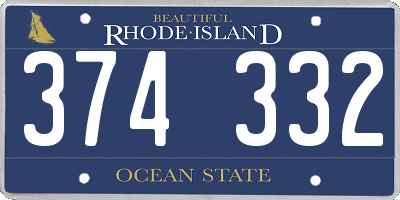 RI license plate 374332